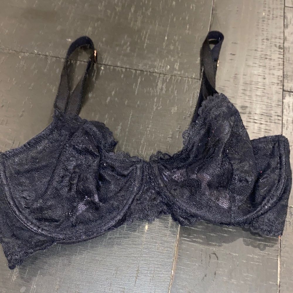 Savage X Fenty Black Underwire Lace Adjustable Strap Bra​​​​​​​​​​